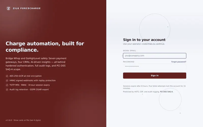 Zilk ForceCharge — Landing
