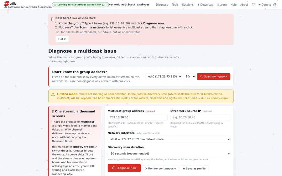 Zilk Multicast Analyzer — Diagnosis Verdict